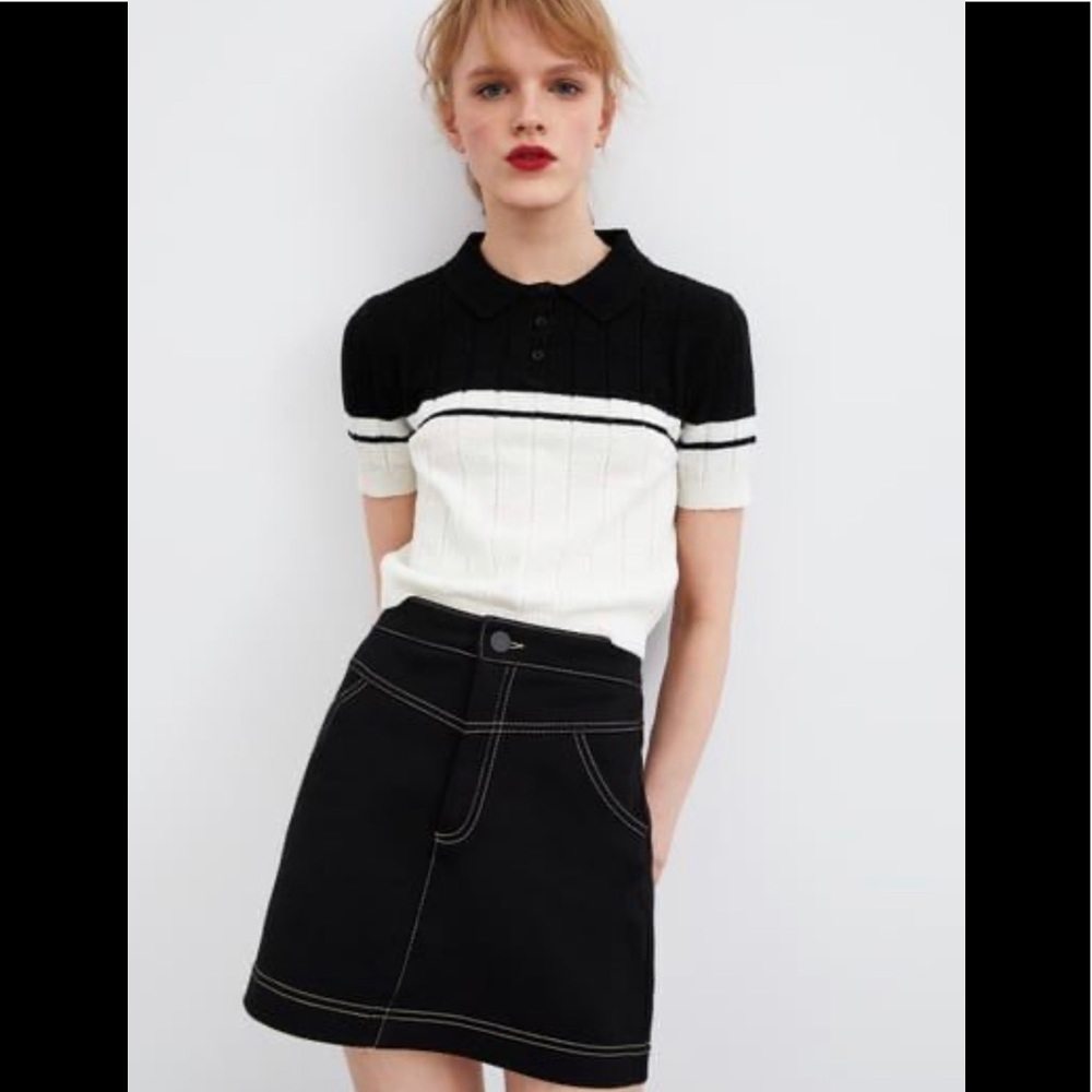 Zara Seamed Mini Skirt